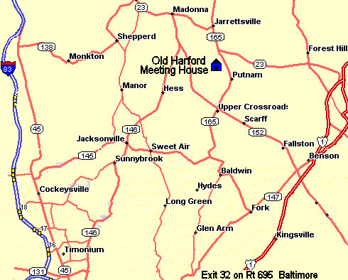 Map for Old Harford Meeting House