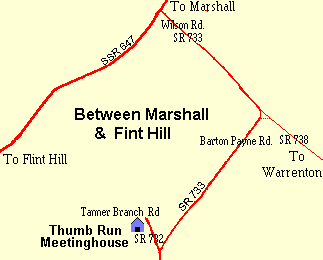 Map for Thumb Run Meeting House