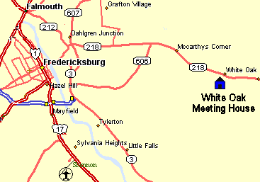 Map for White Oak Meeting House