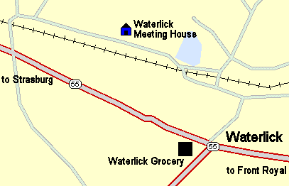 Map for Waterlick Meeting House